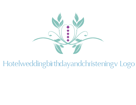 leaves and vines with puple gems logo