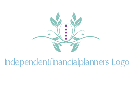 leaves and vines with puple gems logo