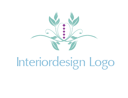 leaves and vines with puple gems logo