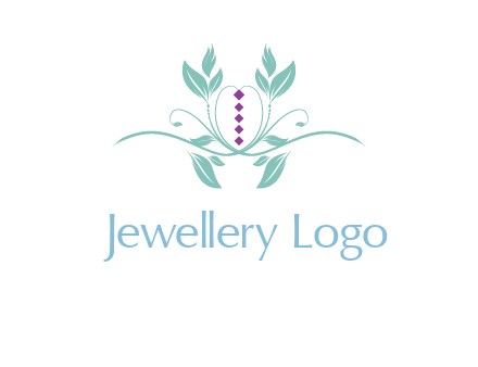 leaves and vines with puple gems logo