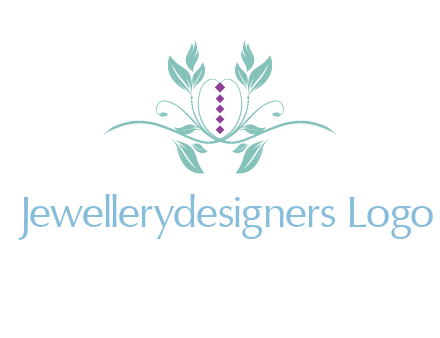 leaves and vines with puple gems logo