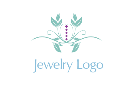 leaves and vines with puple gems logo