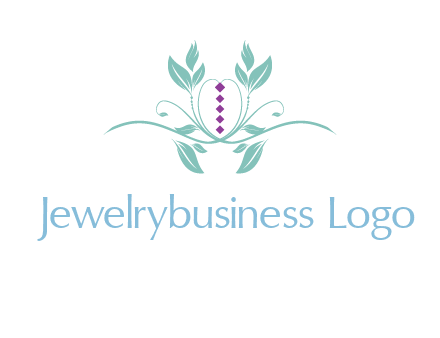 leaves and vines with puple gems logo