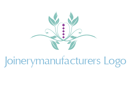 leaves and vines with puple gems logo