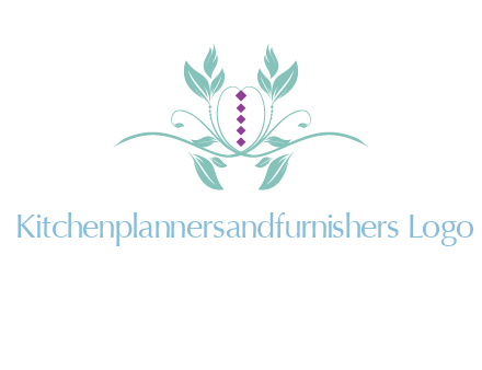 leaves and vines with puple gems logo
