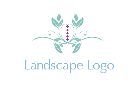 leaves and vines with puple gems logo