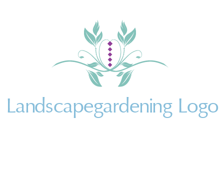 leaves and vines with puple gems logo