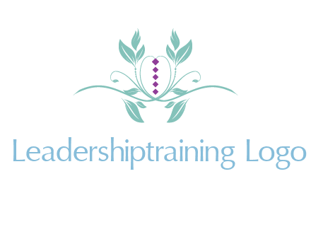 leaves and vines with puple gems logo