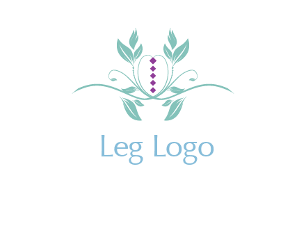 leaves and vines with puple gems logo
