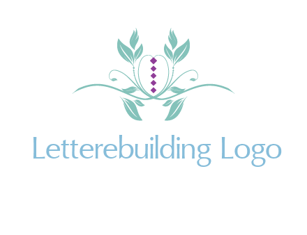 leaves and vines with puple gems logo