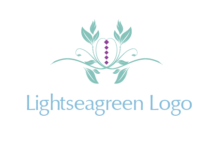 leaves and vines with puple gems logo