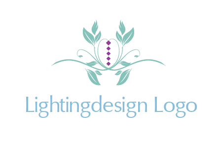 leaves and vines with puple gems logo