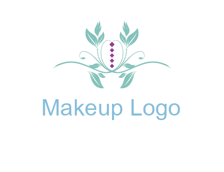 leaves and vines with puple gems logo