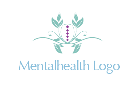 leaves and vines with puple gems logo