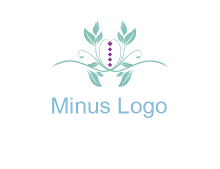 leaves and vines with puple gems logo