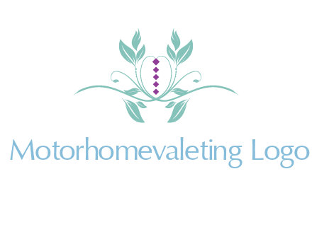leaves and vines with puple gems logo