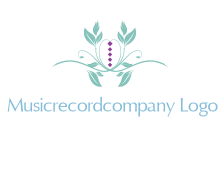 leaves and vines with puple gems logo