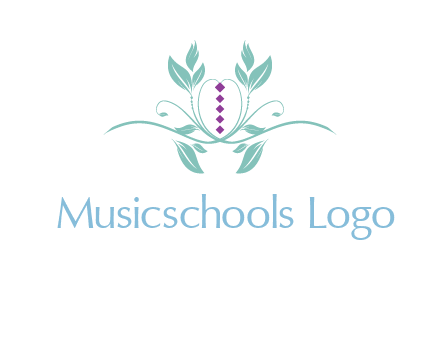 leaves and vines with puple gems logo