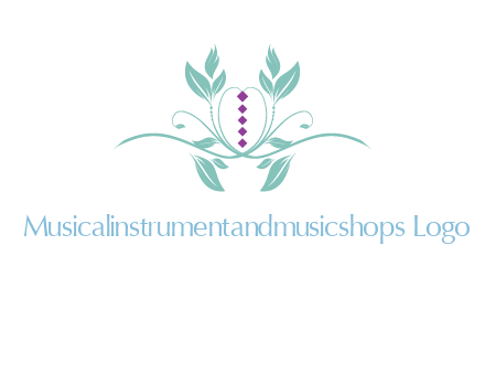 leaves and vines with puple gems logo