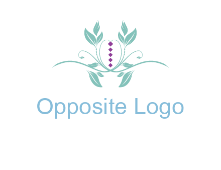 leaves and vines with puple gems logo
