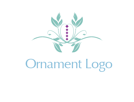 leaves and vines with puple gems logo