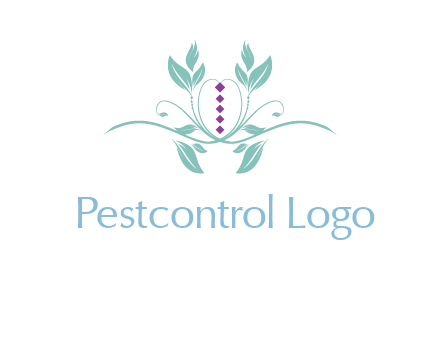 leaves and vines with puple gems logo