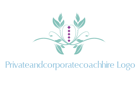 leaves and vines with puple gems logo