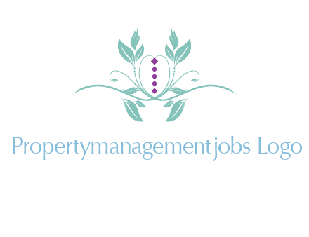 leaves and vines with puple gems logo