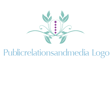 leaves and vines with puple gems logo