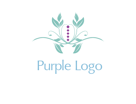 leaves and vines with puple gems logo