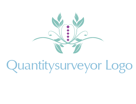 leaves and vines with puple gems logo