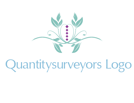leaves and vines with puple gems logo