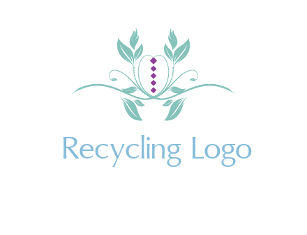 leaves and vines with puple gems logo