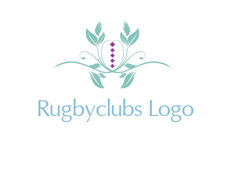 leaves and vines with puple gems logo