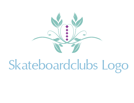 leaves and vines with puple gems logo