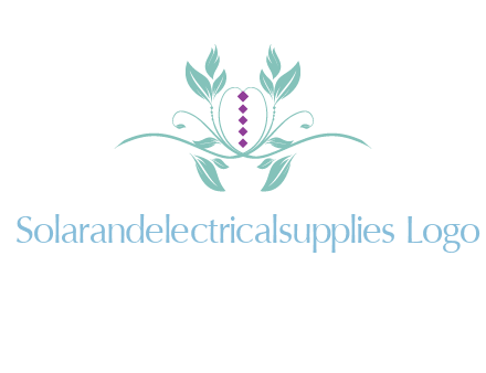 leaves and vines with puple gems logo