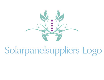 leaves and vines with puple gems logo