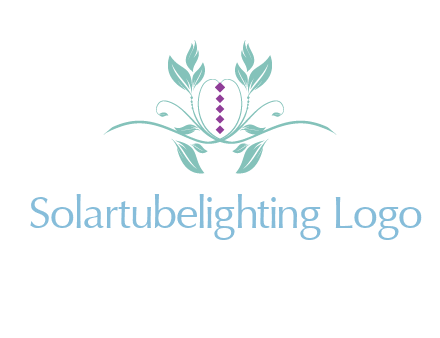 leaves and vines with puple gems logo
