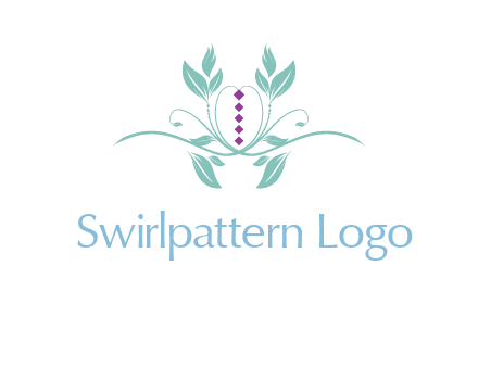 leaves and vines with puple gems logo