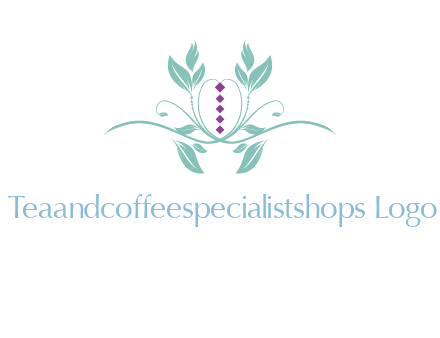 leaves and vines with puple gems logo