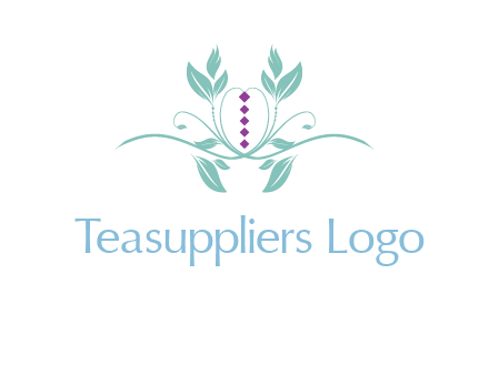 leaves and vines with puple gems logo