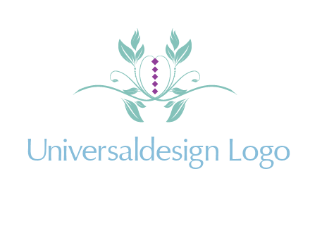 leaves and vines with puple gems logo