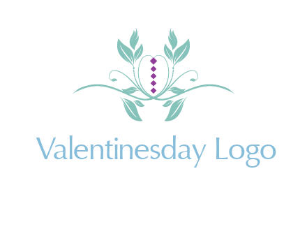 leaves and vines with puple gems logo