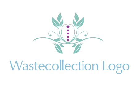 leaves and vines with puple gems logo