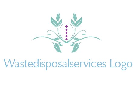 leaves and vines with puple gems logo