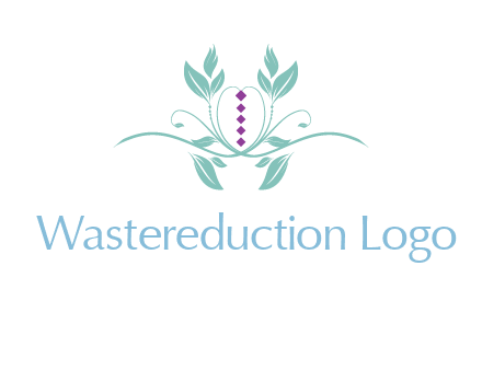 leaves and vines with puple gems logo