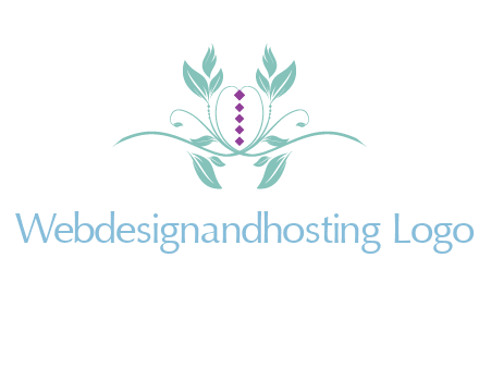 leaves and vines with puple gems logo