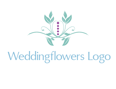 leaves and vines with puple gems logo