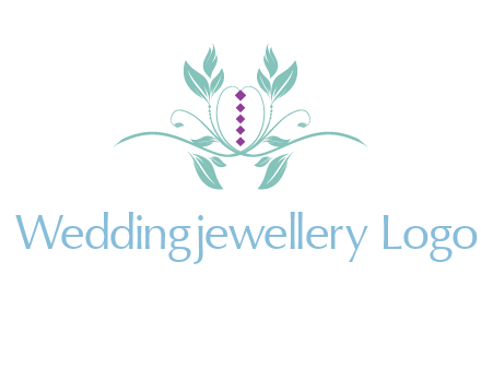 leaves and vines with puple gems logo