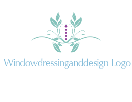 leaves and vines with puple gems logo